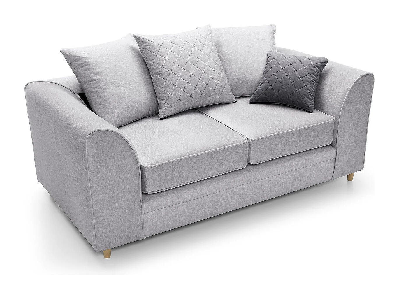 Chicago Velvet 2 Seater Sofa in Light Grey
