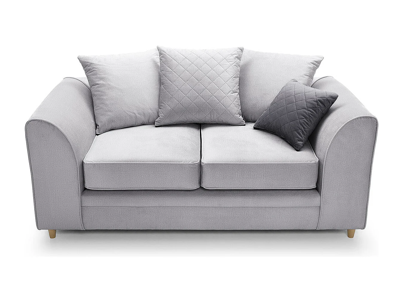 Chicago Velvet 2 Seater Sofa in Light Grey