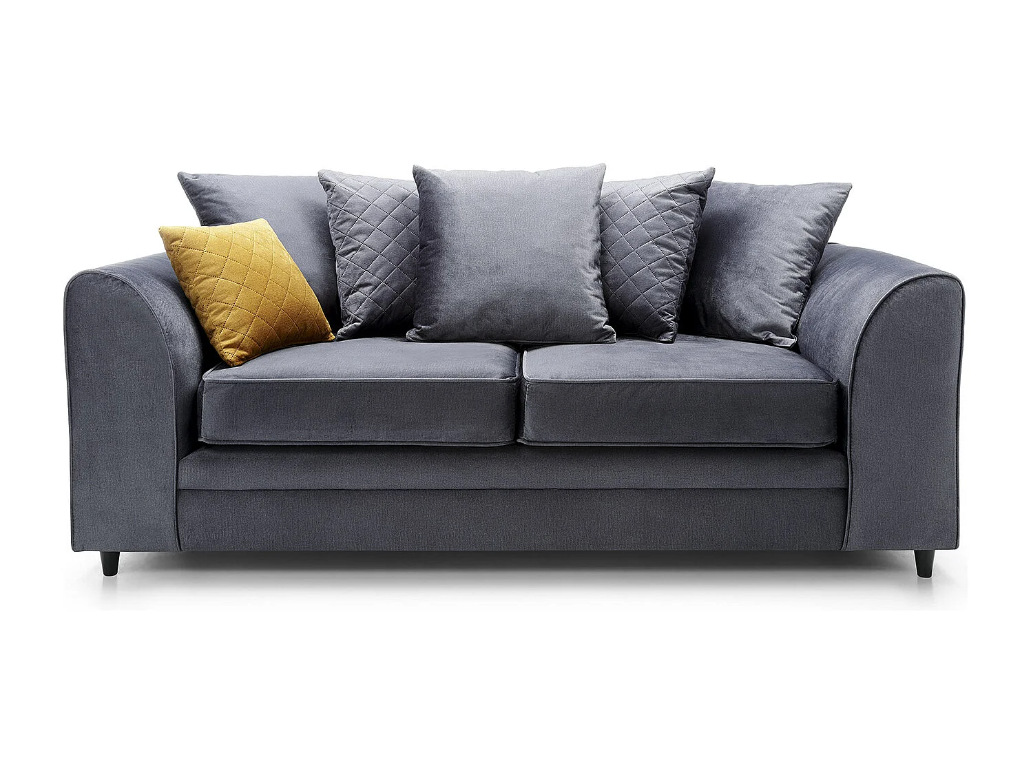 Chicago Velvet 3 Seater Sofa in Dark Grey