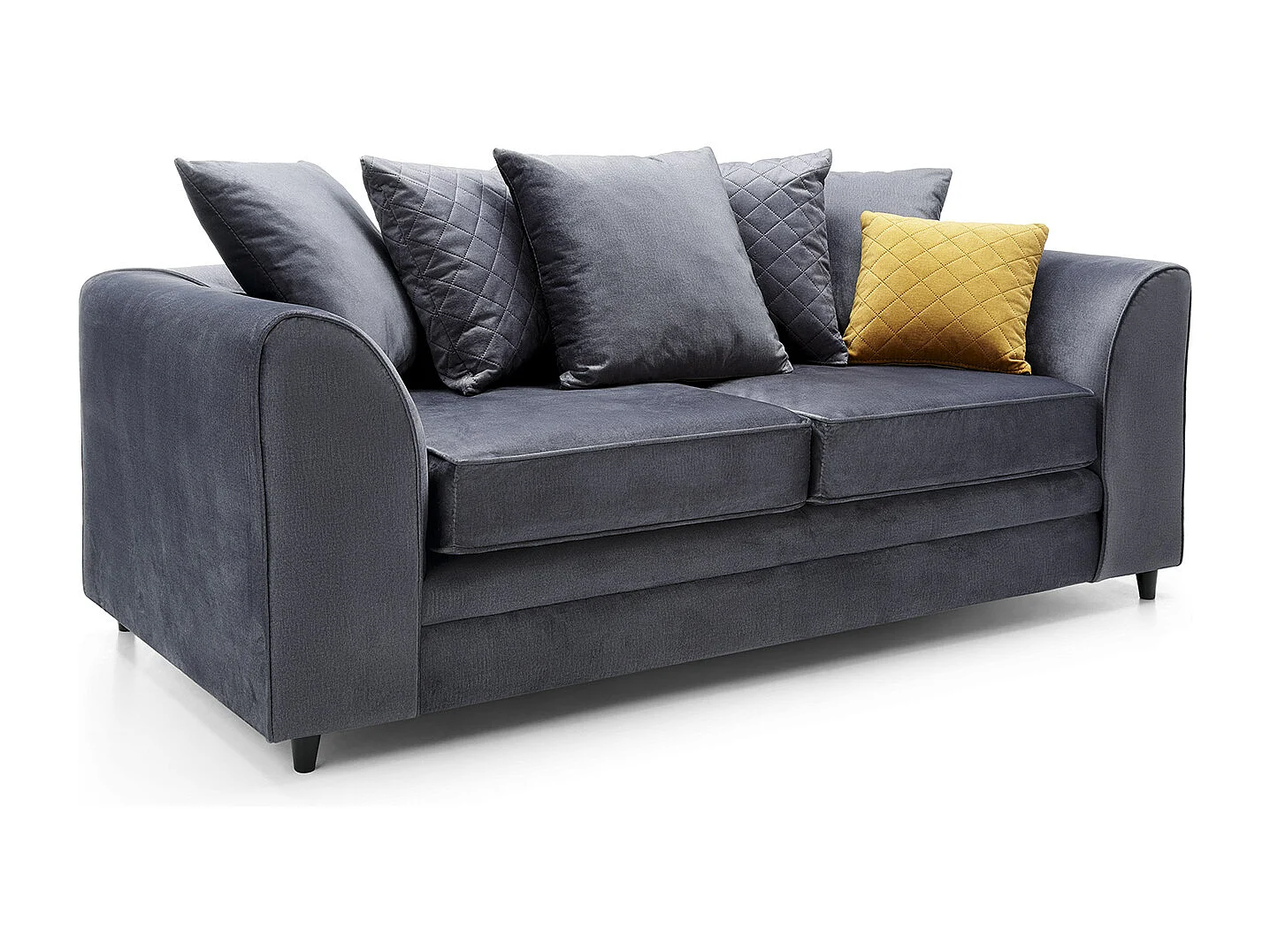 Chicago Velvet 3 Seater Sofa in Dark Grey