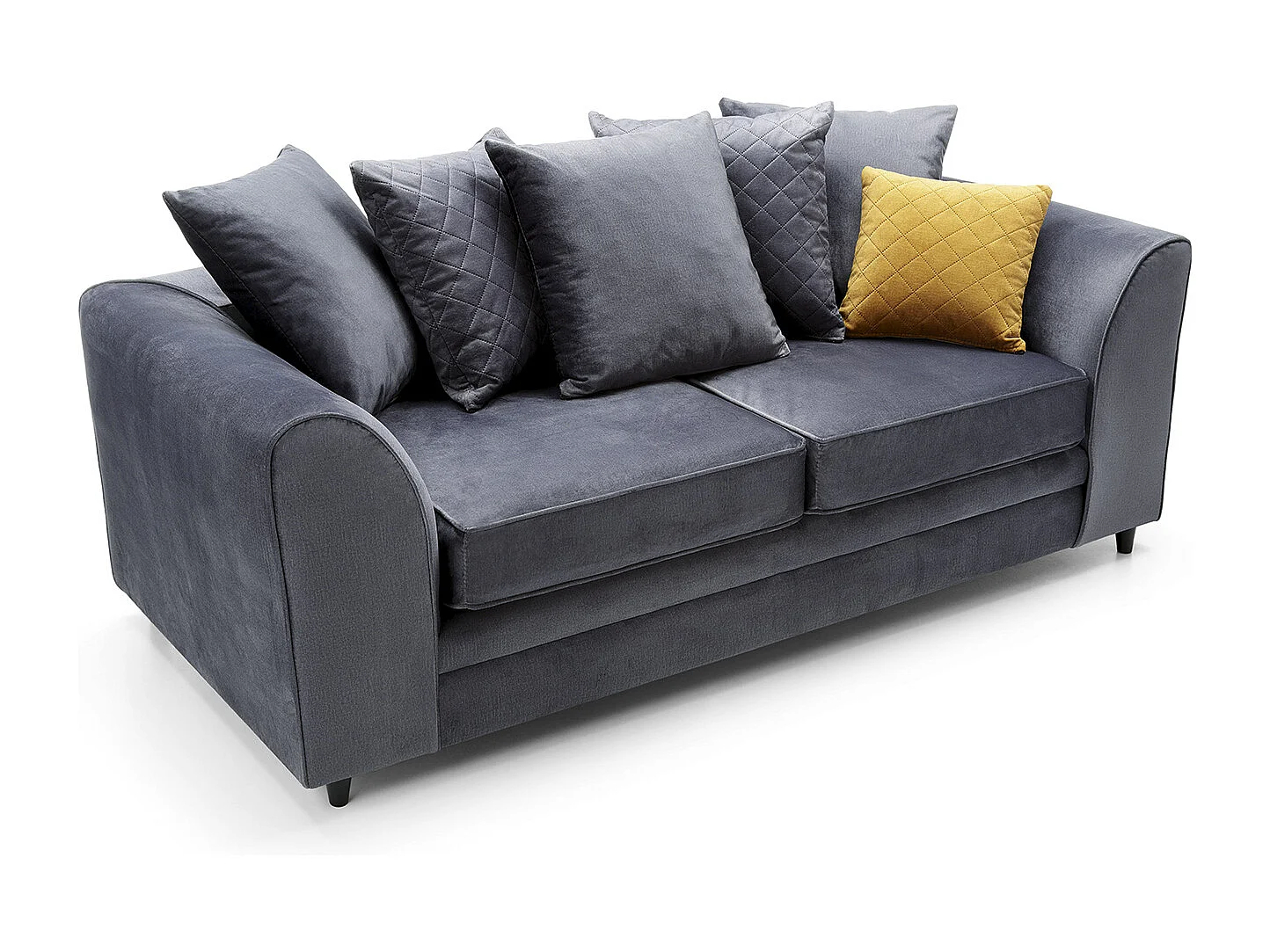Chicago Velvet 3 Seater Sofa in Dark Grey