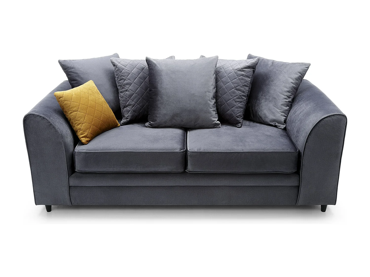 Chicago Velvet 3 Seater Sofa in Dark Grey