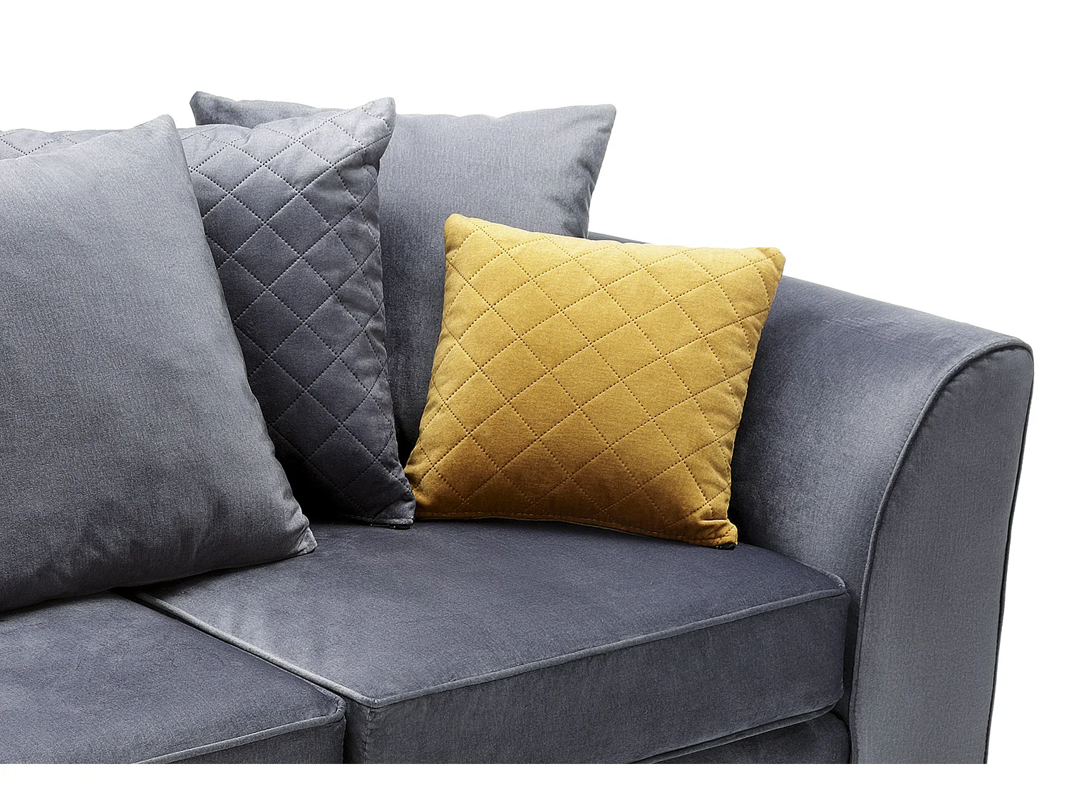 Chicago Velvet 3 Seater Sofa in Dark Grey