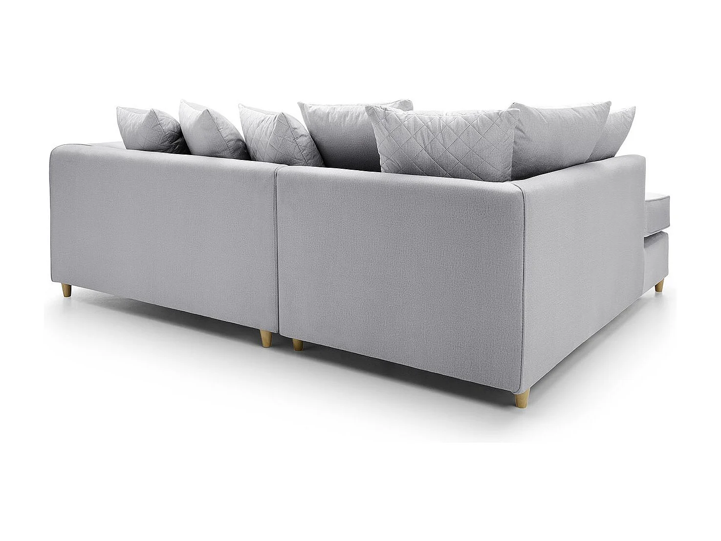Chicago Velvet Left Facing Corner Sofa in Light Grey