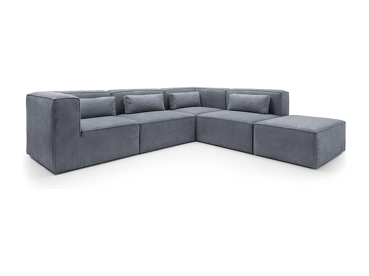Doris Reversible Large Corner Sofa in Dark Grey with High-Density Foam