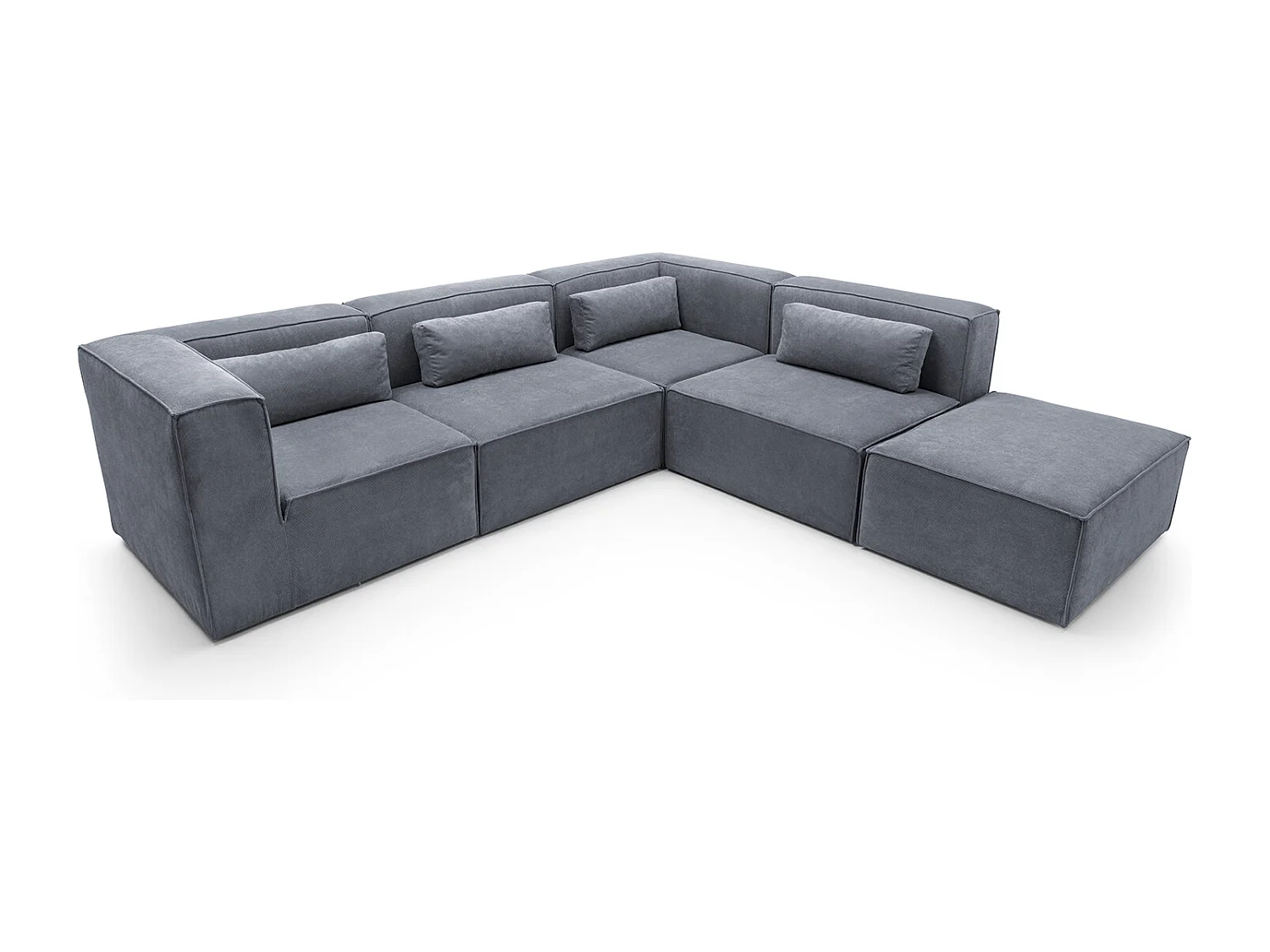 Doris Reversible Large Corner Sofa in Dark Grey with High-Density Foam