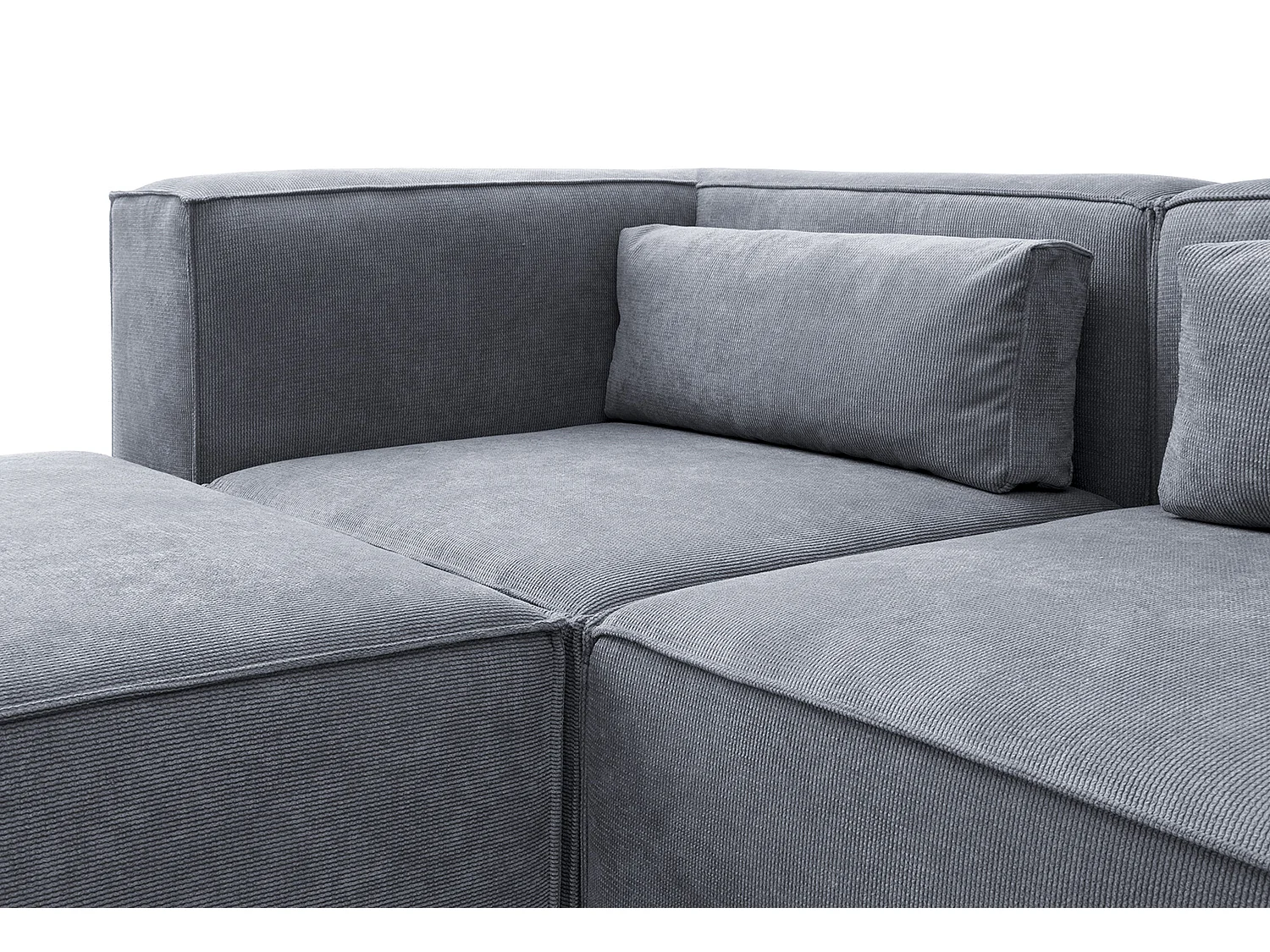 Doris Reversible Large Corner Sofa in Dark Grey with High-Density Foam