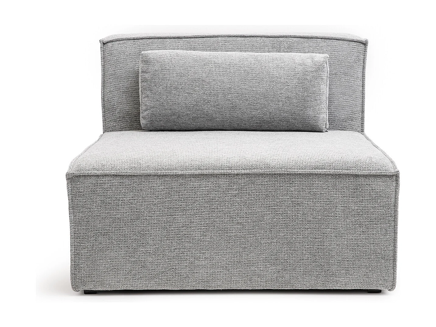 Doris Basket Weave Single Unit in Grey with Modular Comfort and Timeless Style