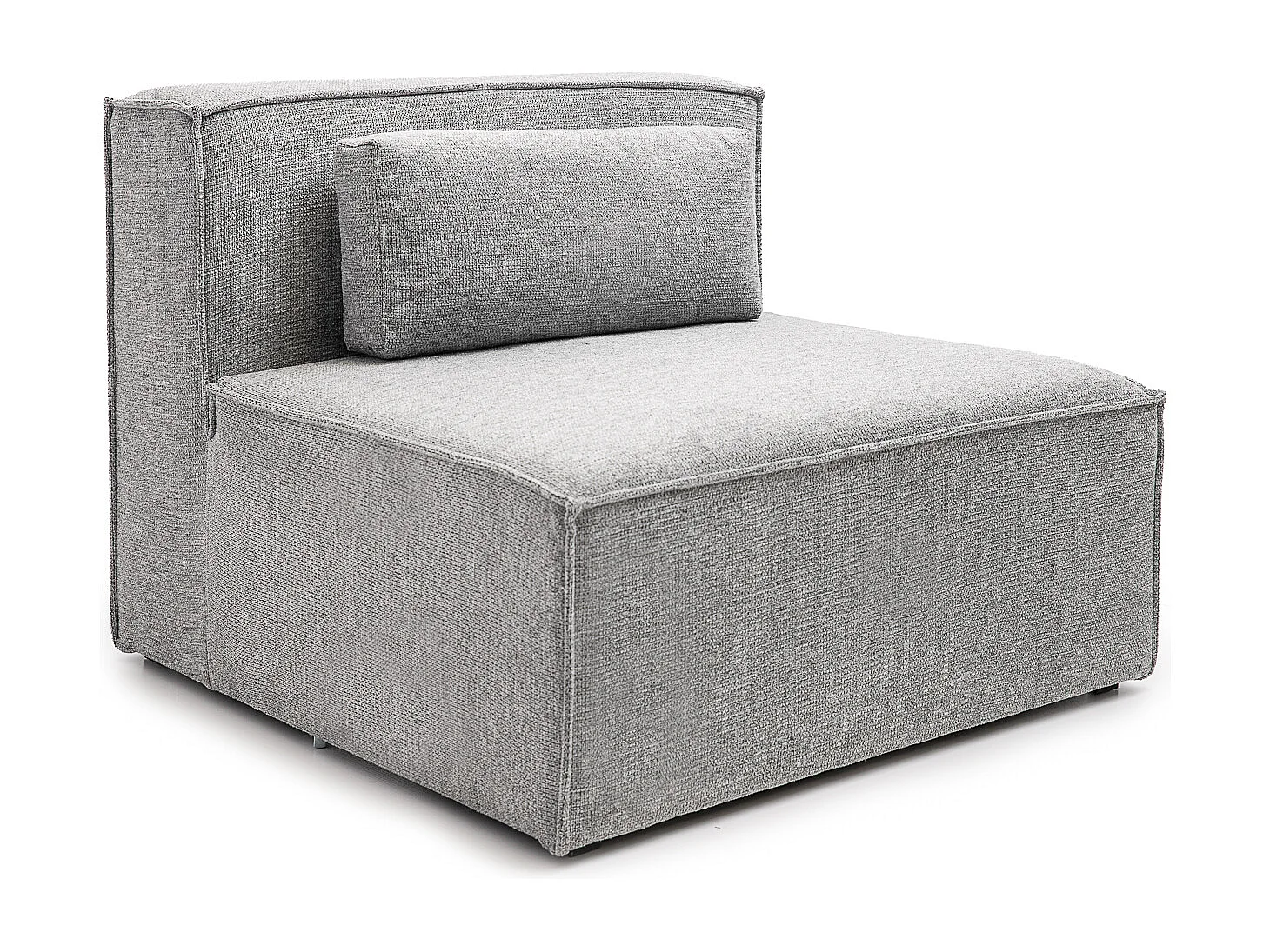 Doris Basket Weave Single Unit in Grey with Modular Comfort and Timeless Style