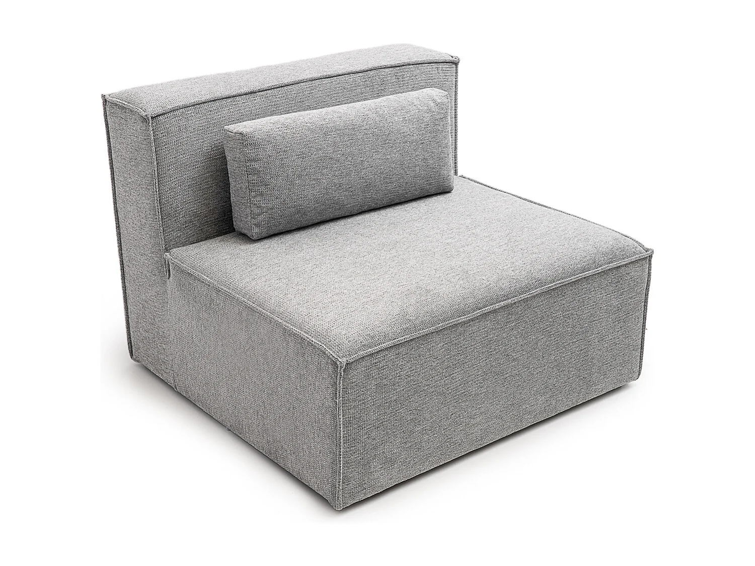 Doris Basket Weave Single Unit in Grey with Modular Comfort and Timeless Style