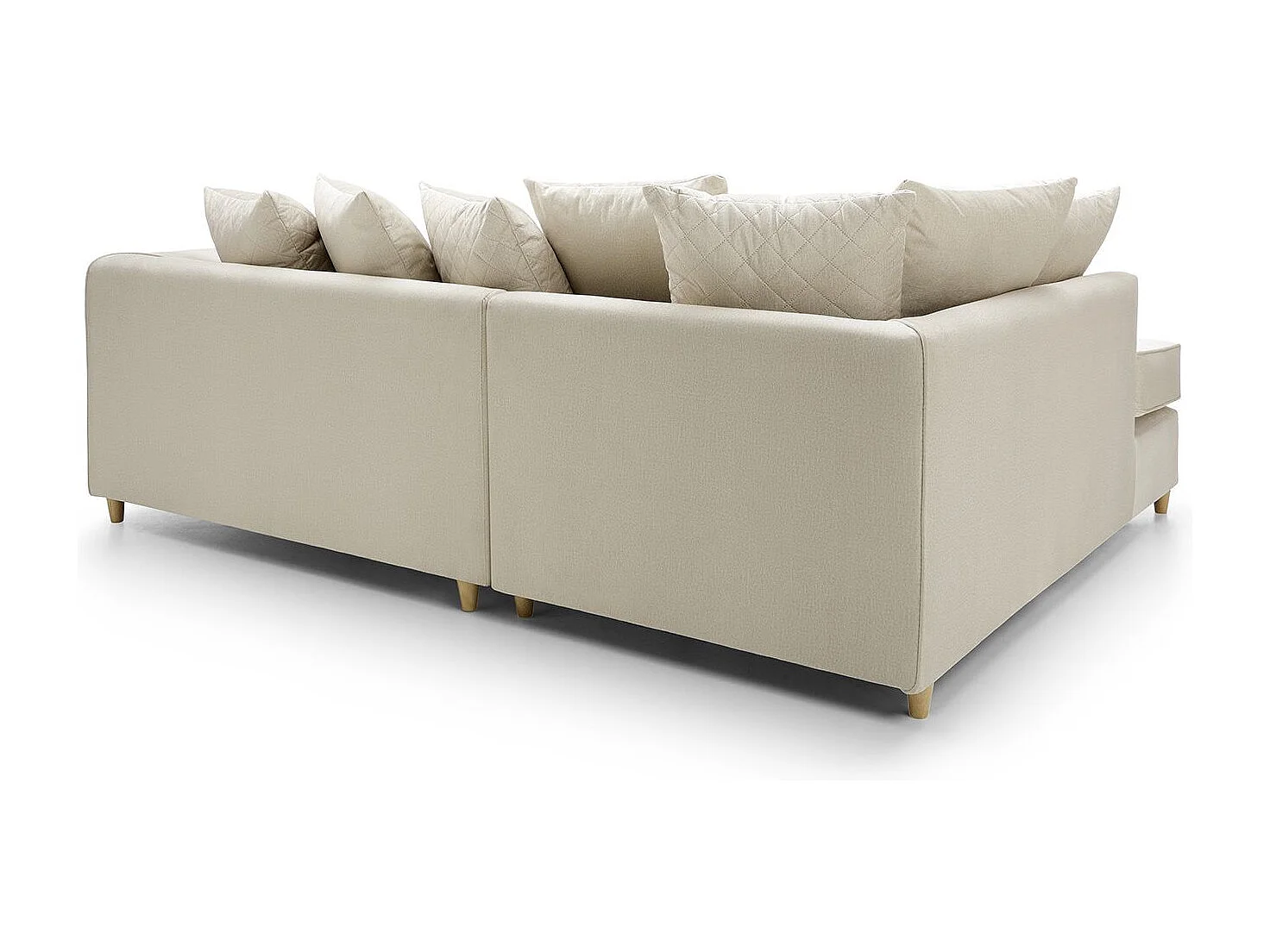 Chicago Velvet Left Facing Corner Sofa in Cream