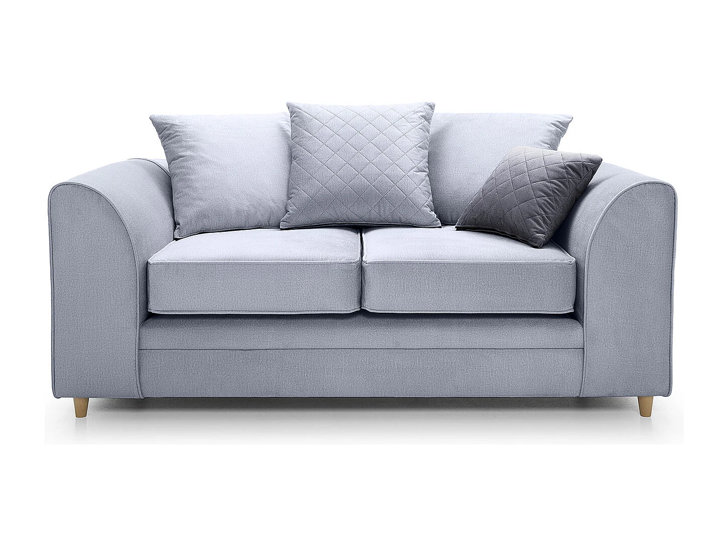 Chicago Velvet 2 Seater Sofa in Silver Blue