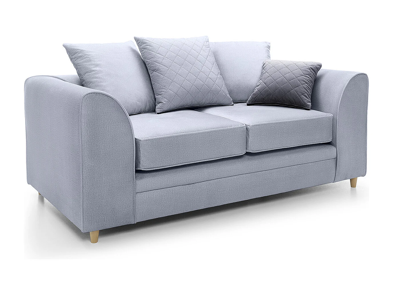 Chicago Velvet 2 Seater Sofa in Silver Blue