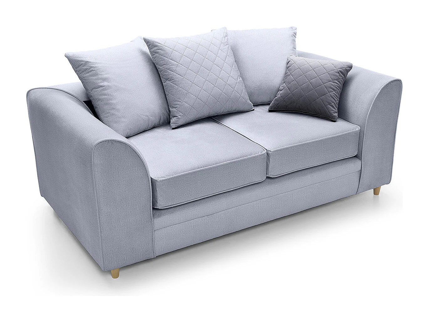 Chicago Velvet 2 Seater Sofa in Silver Blue