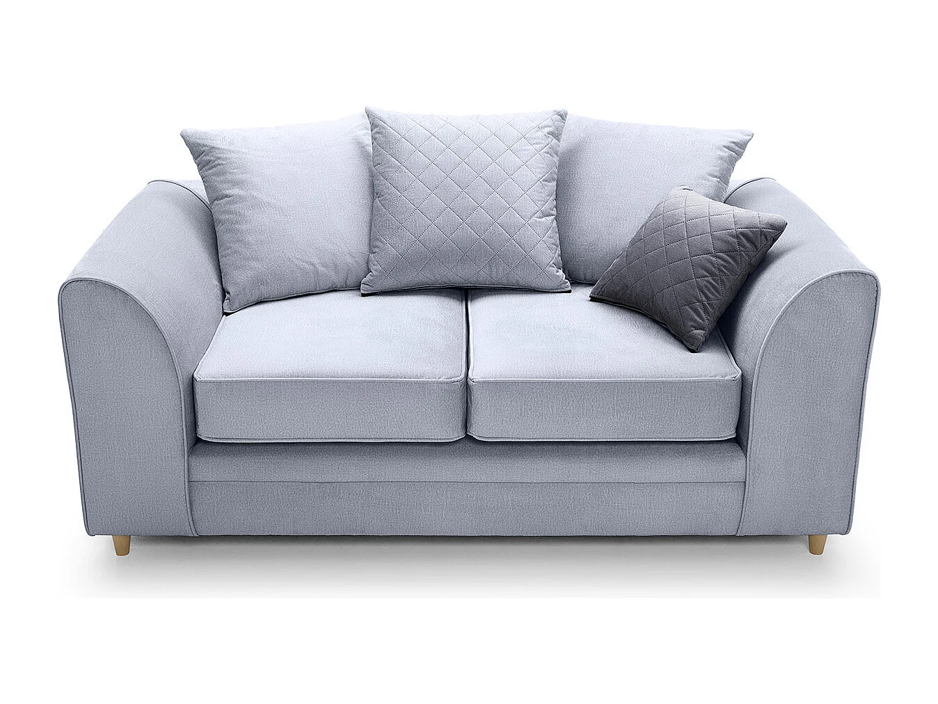 Chicago Velvet 2 Seater Sofa in Silver Blue