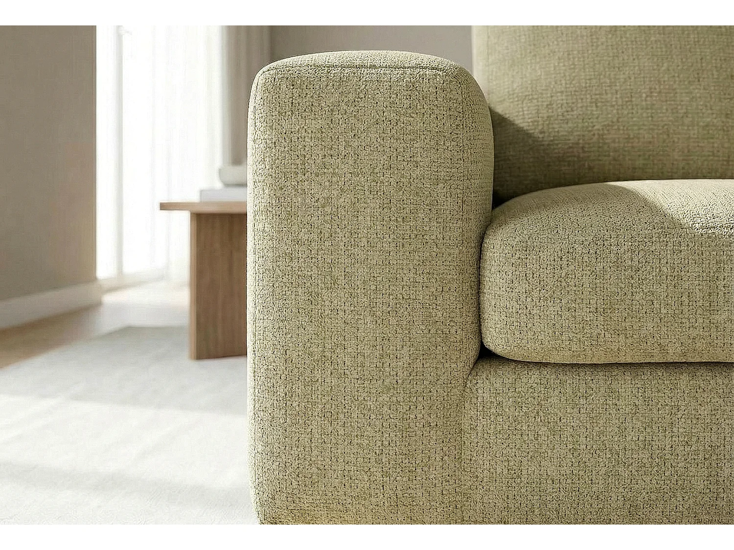 Boston Basket Weave 2 Seater Sofa in Olive Green