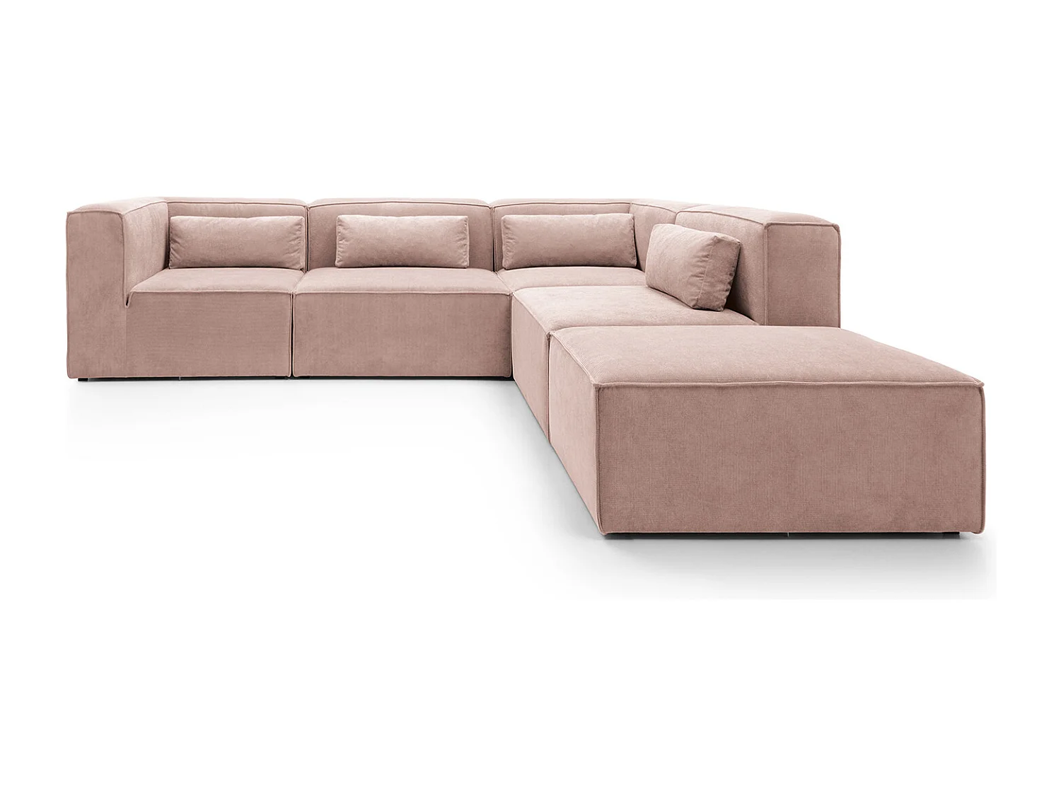 Doris Reversible Large Corner Sofa in Pink with High-Density Foam