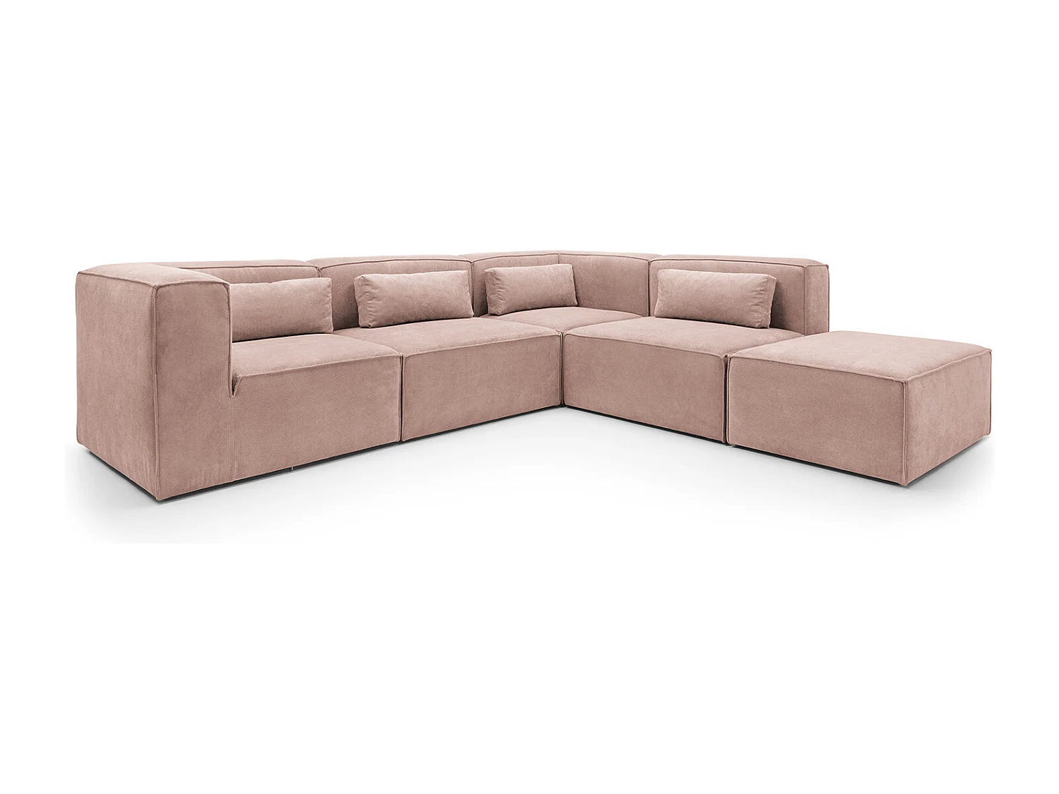 Doris Reversible Large Corner Sofa in Pink with High-Density Foam