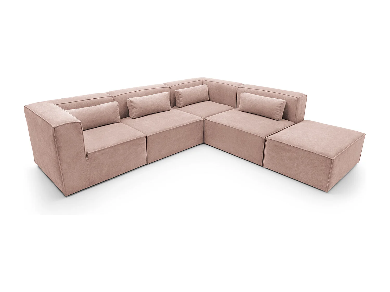 Doris Reversible Large Corner Sofa in Pink with High-Density Foam
