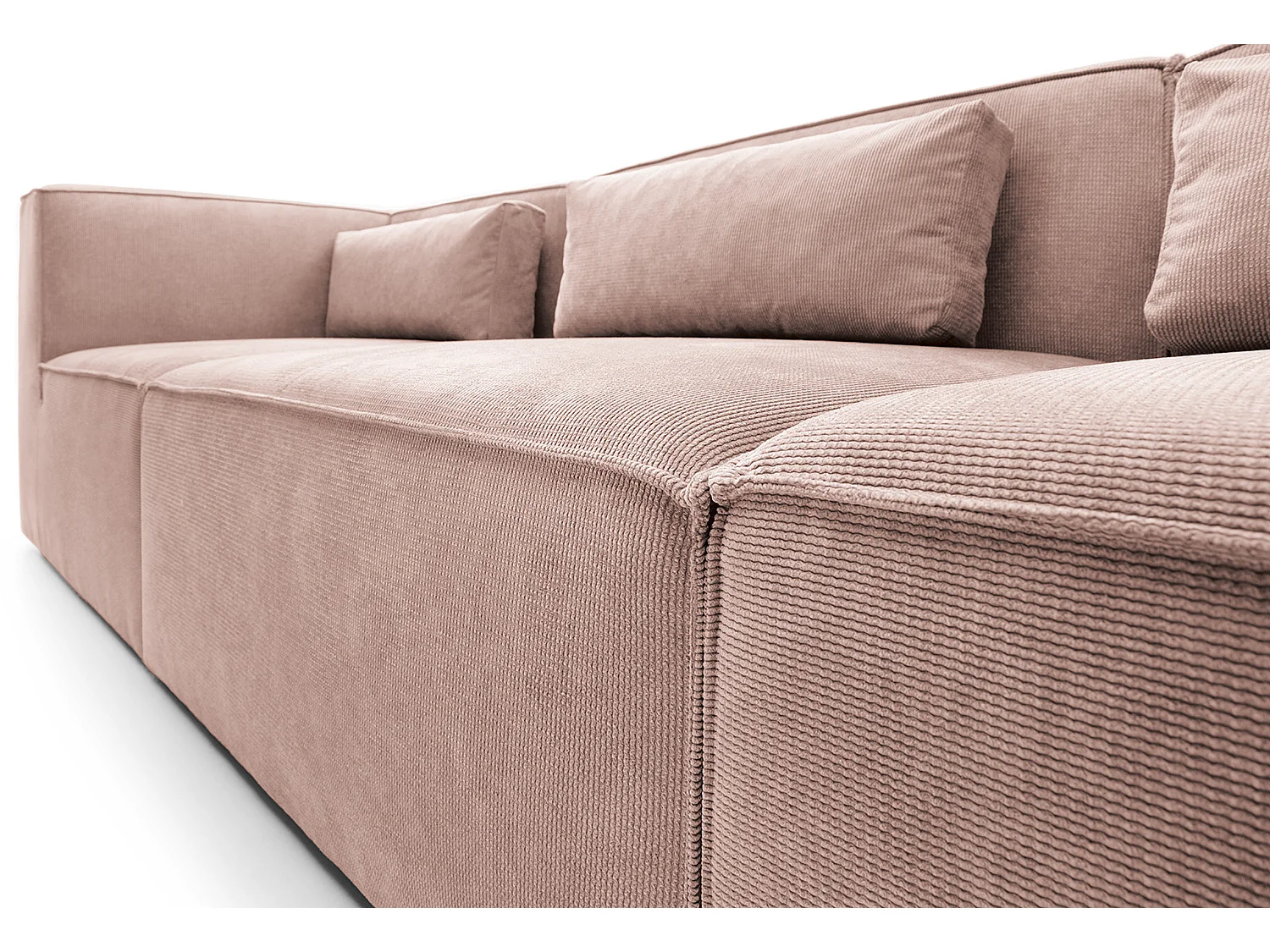 Doris Reversible Large Corner Sofa in Pink with High-Density Foam