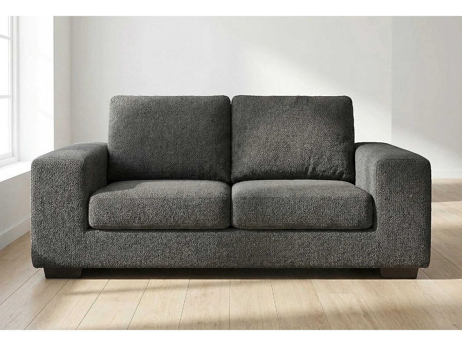 Boston Basket Weave 3 Seater Sofa in Dark Grey