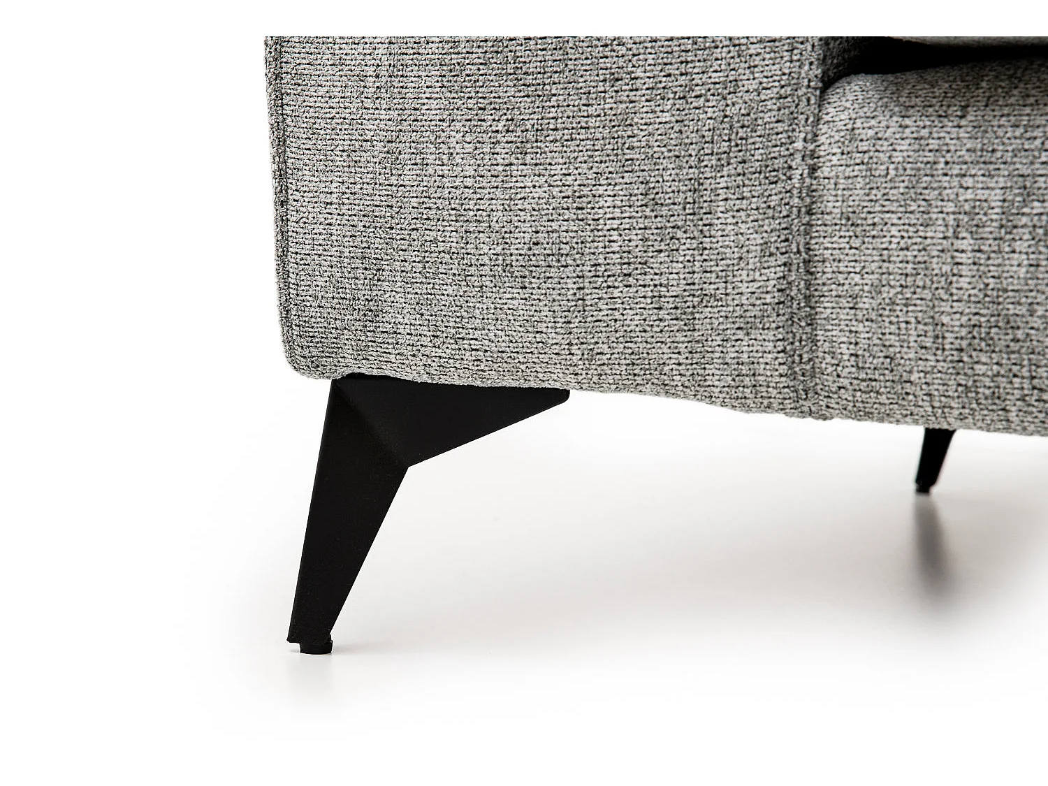 Venice Basket Weave Corner Sofa Right Facing in Light Grey