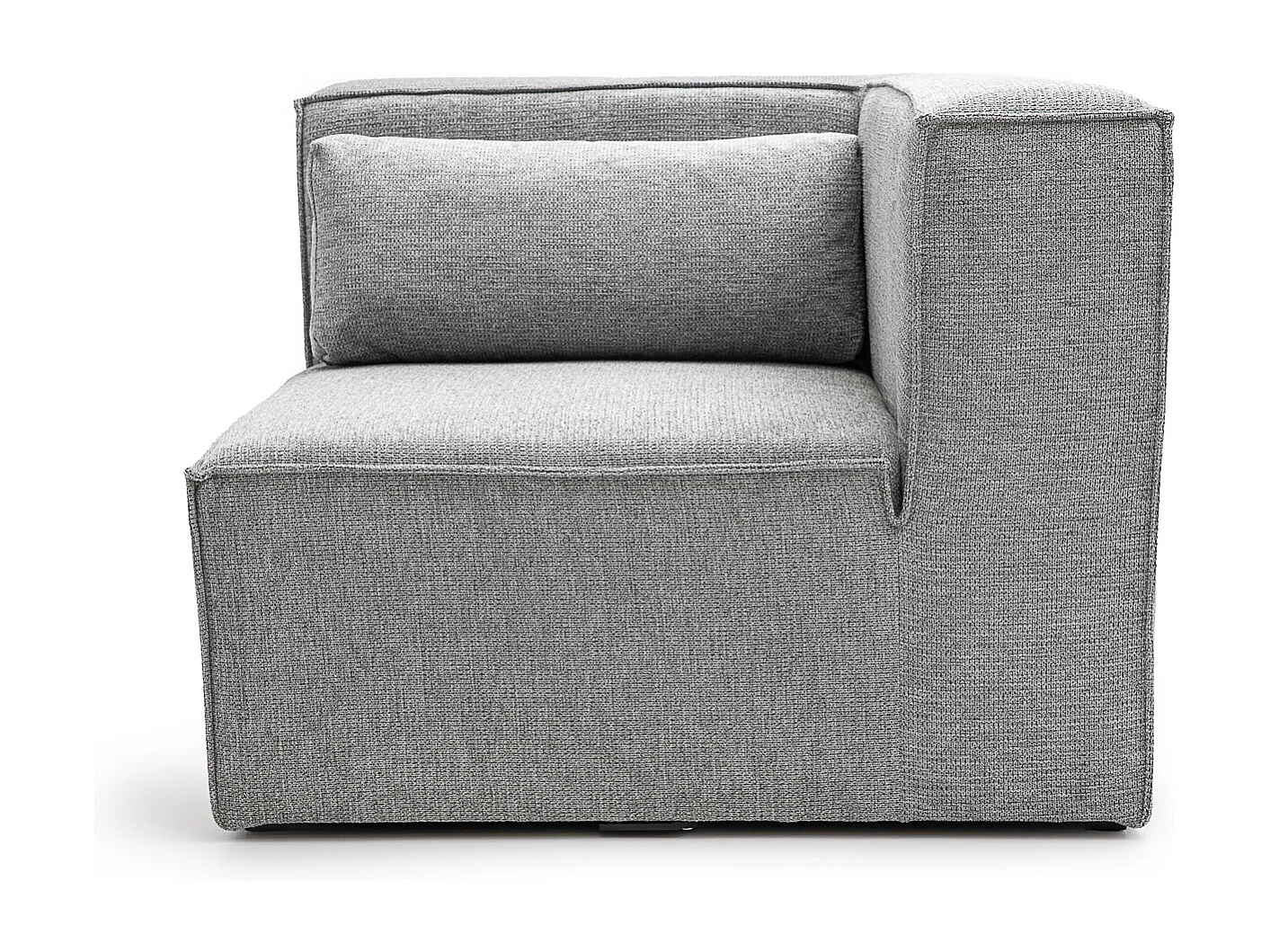 Doris Basket Weave Corner Unit in Grey with Modular Comfort and Timeless Style