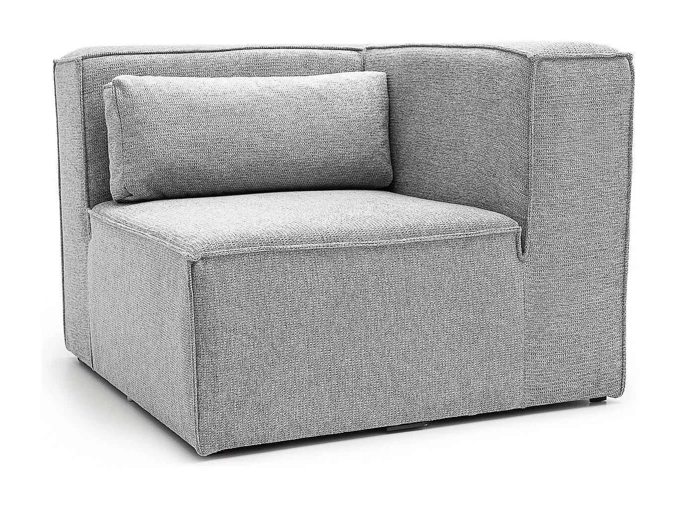 Doris Basket Weave Corner Unit in Grey with Modular Comfort and Timeless Style