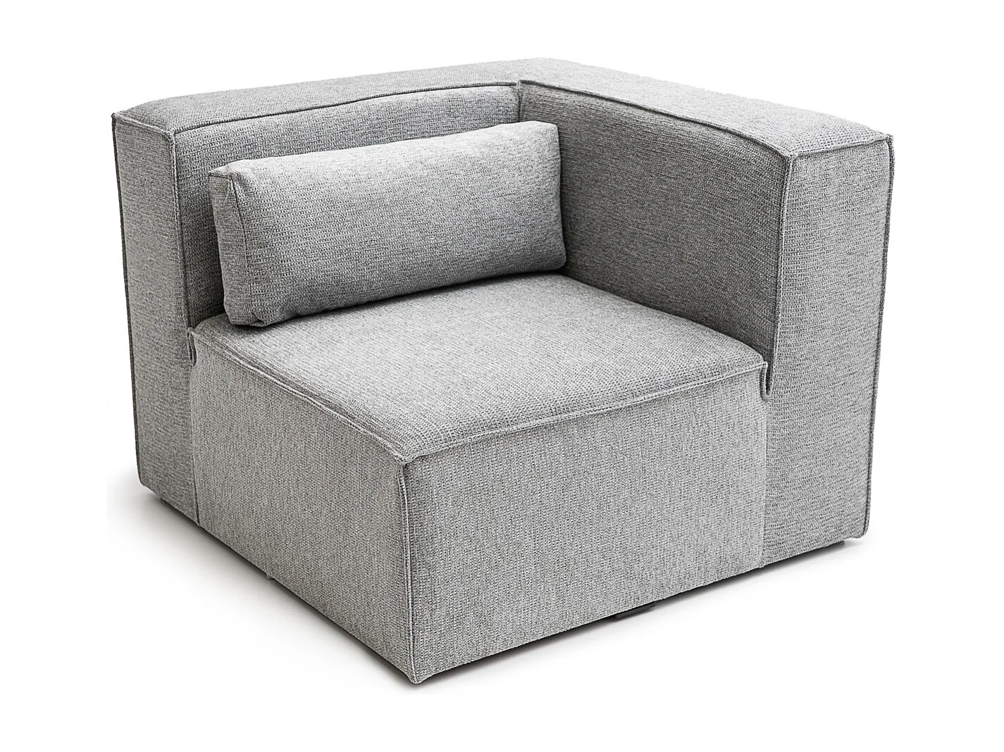 Doris Basket Weave Corner Unit in Grey with Modular Comfort and Timeless Style