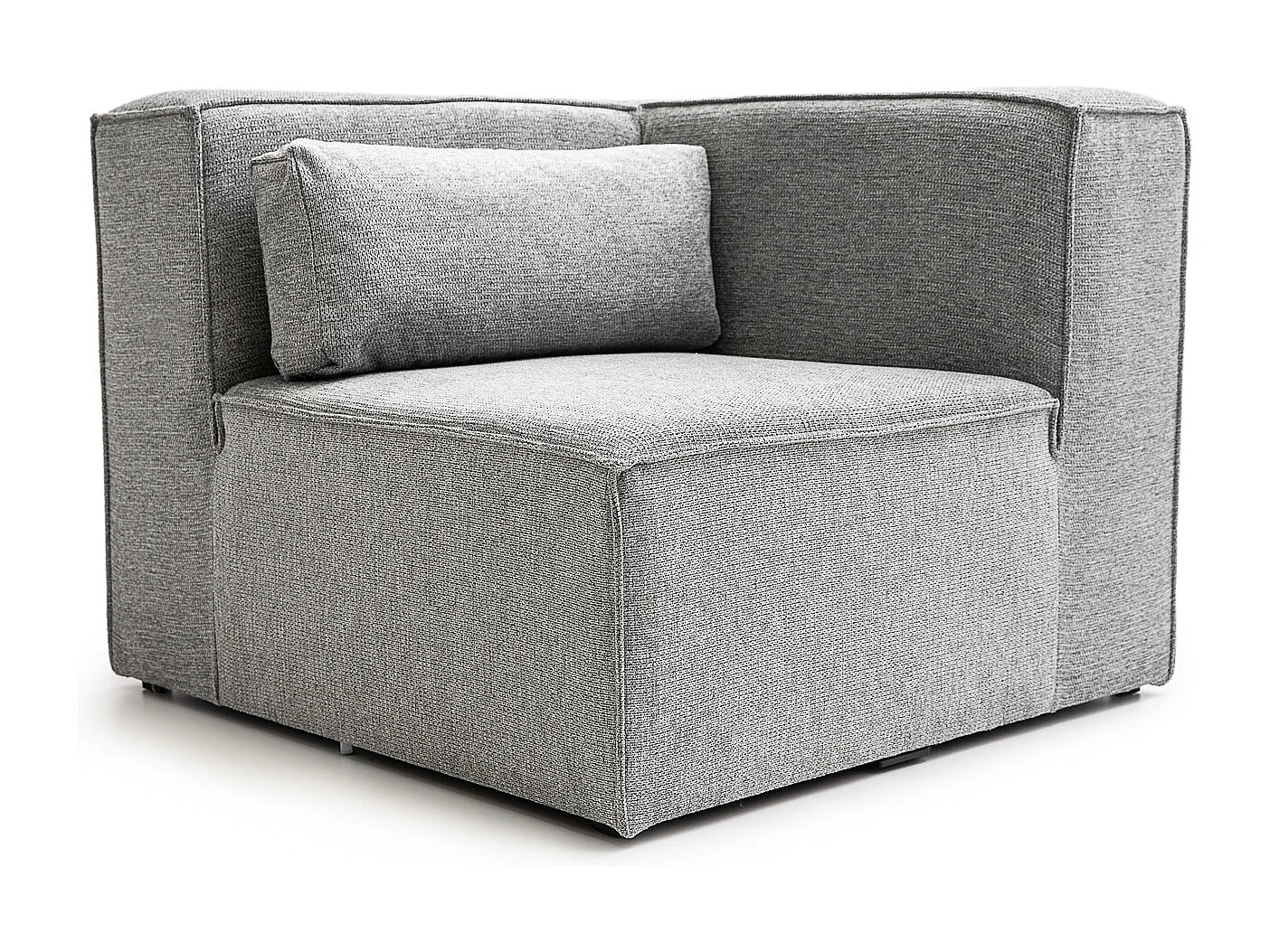 Doris Basket Weave Corner Unit in Grey with Modular Comfort and Timeless Style