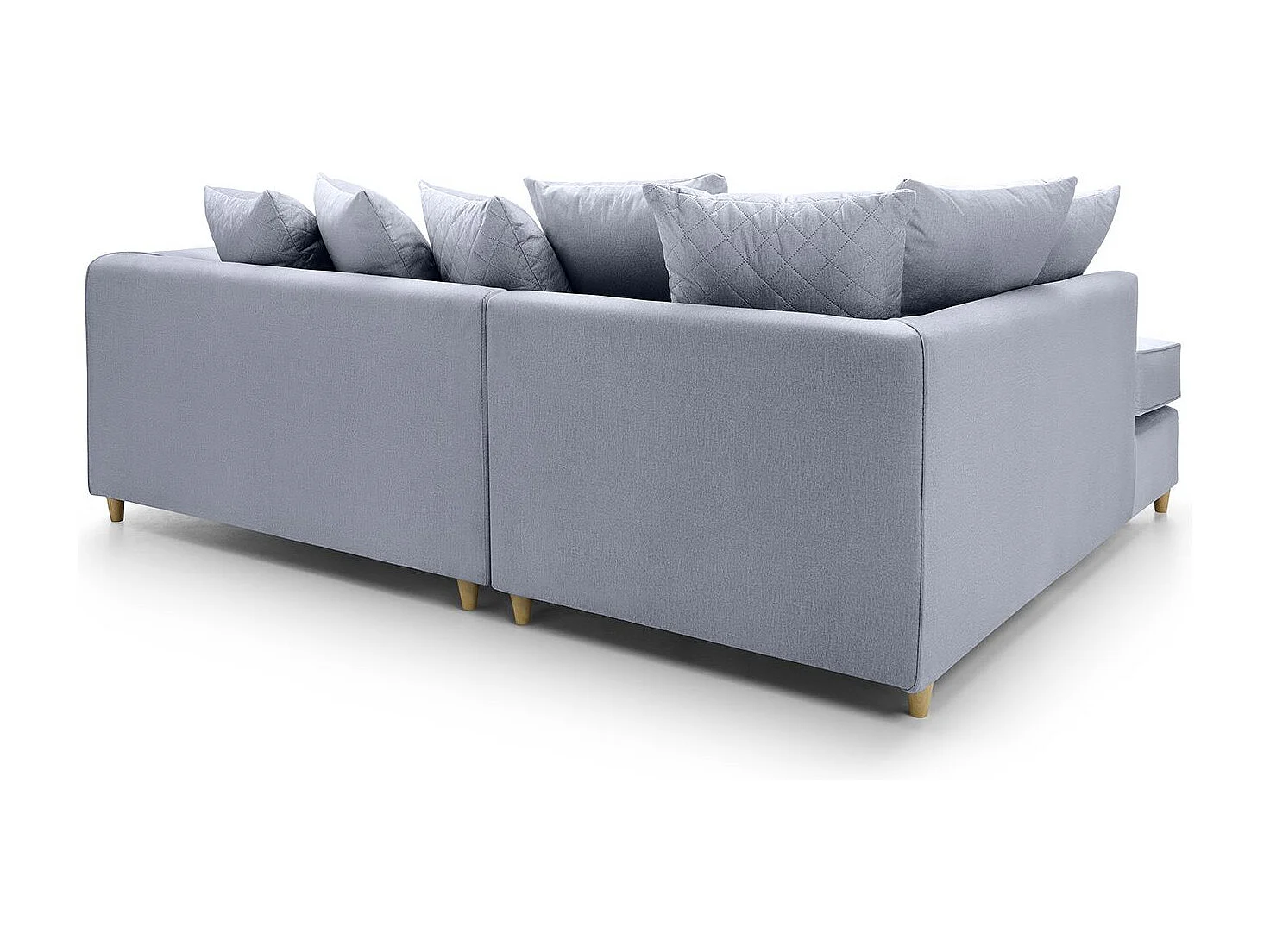 Chicago Velvet Left Facing Corner Sofa in Silver Blue