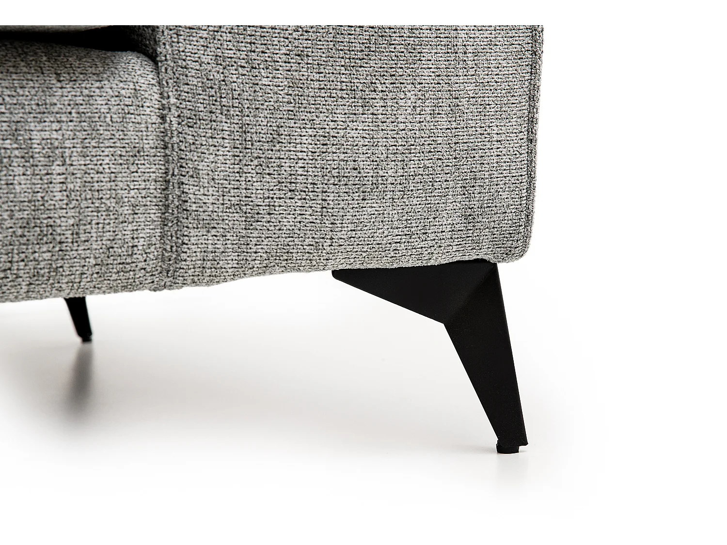 Venice Basket Weave Corner Sofa Left Facing in Light Grey