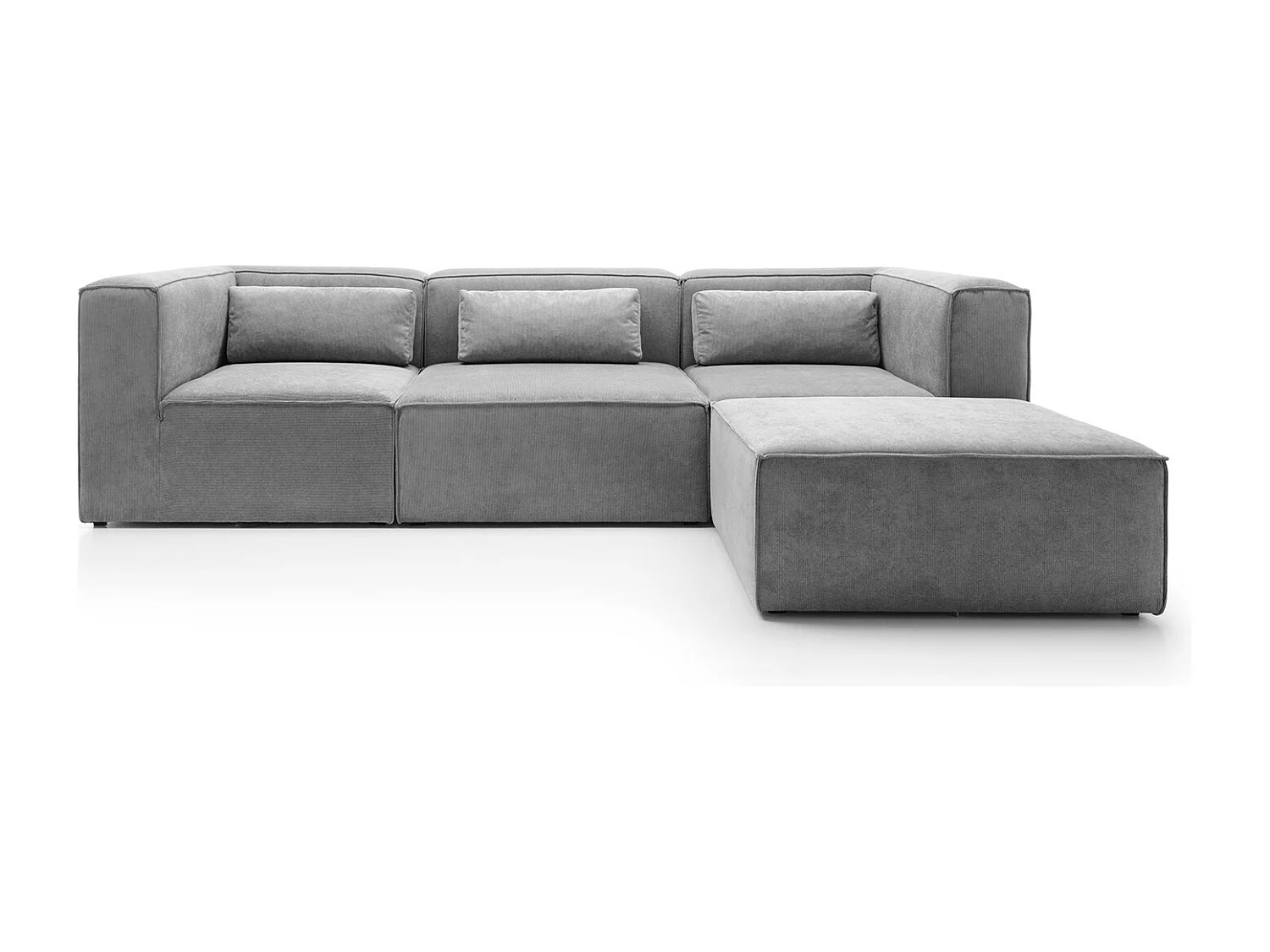 Doris Reversible Corner Sofa in Light Grey with High-Density Foam