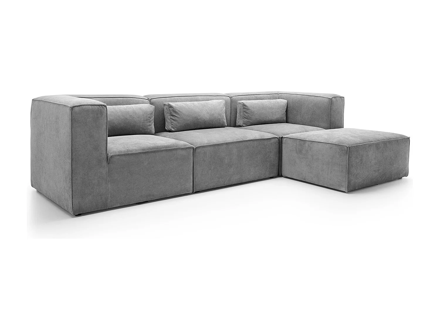 Doris Reversible Corner Sofa in Light Grey with High-Density Foam