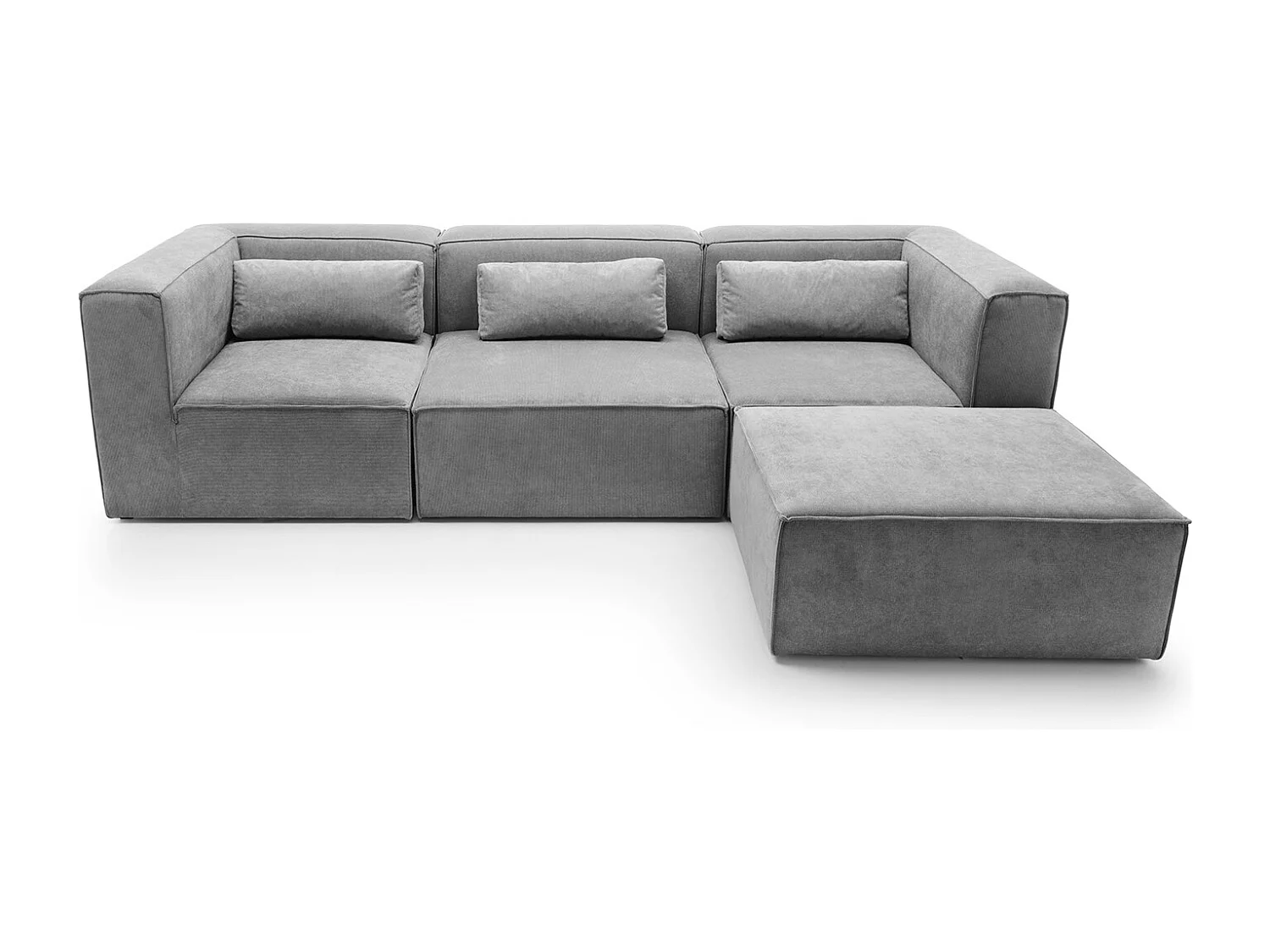 Doris Reversible Corner Sofa in Light Grey with High-Density Foam