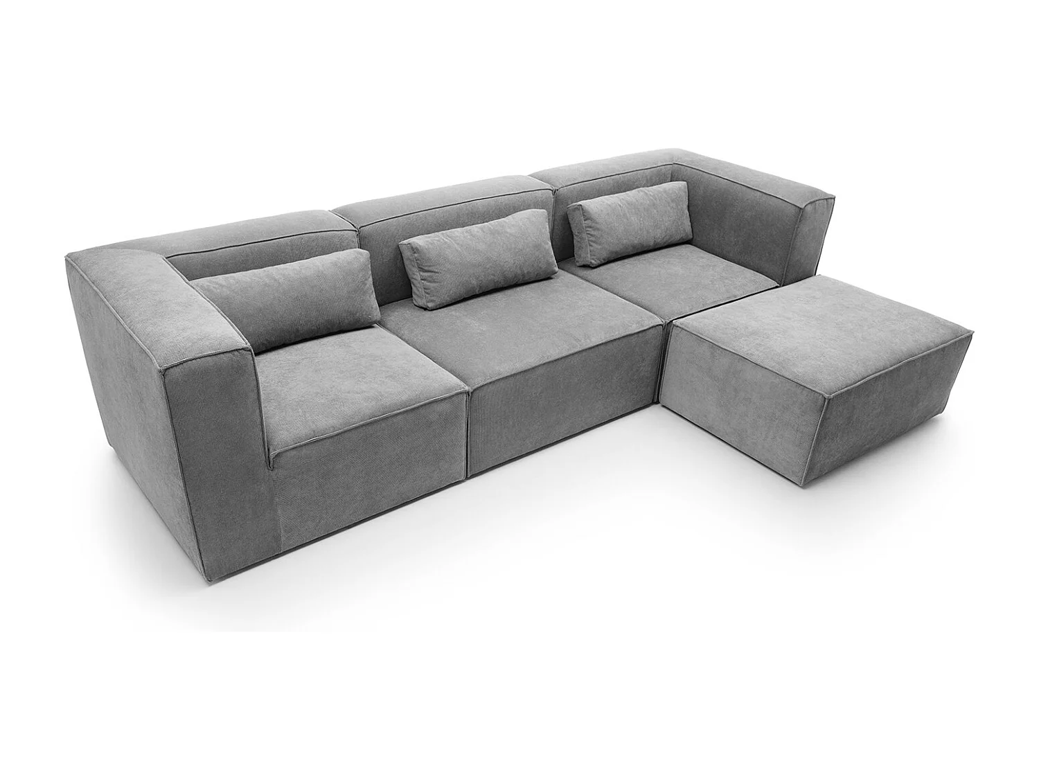 Doris Reversible Corner Sofa in Light Grey with High-Density Foam