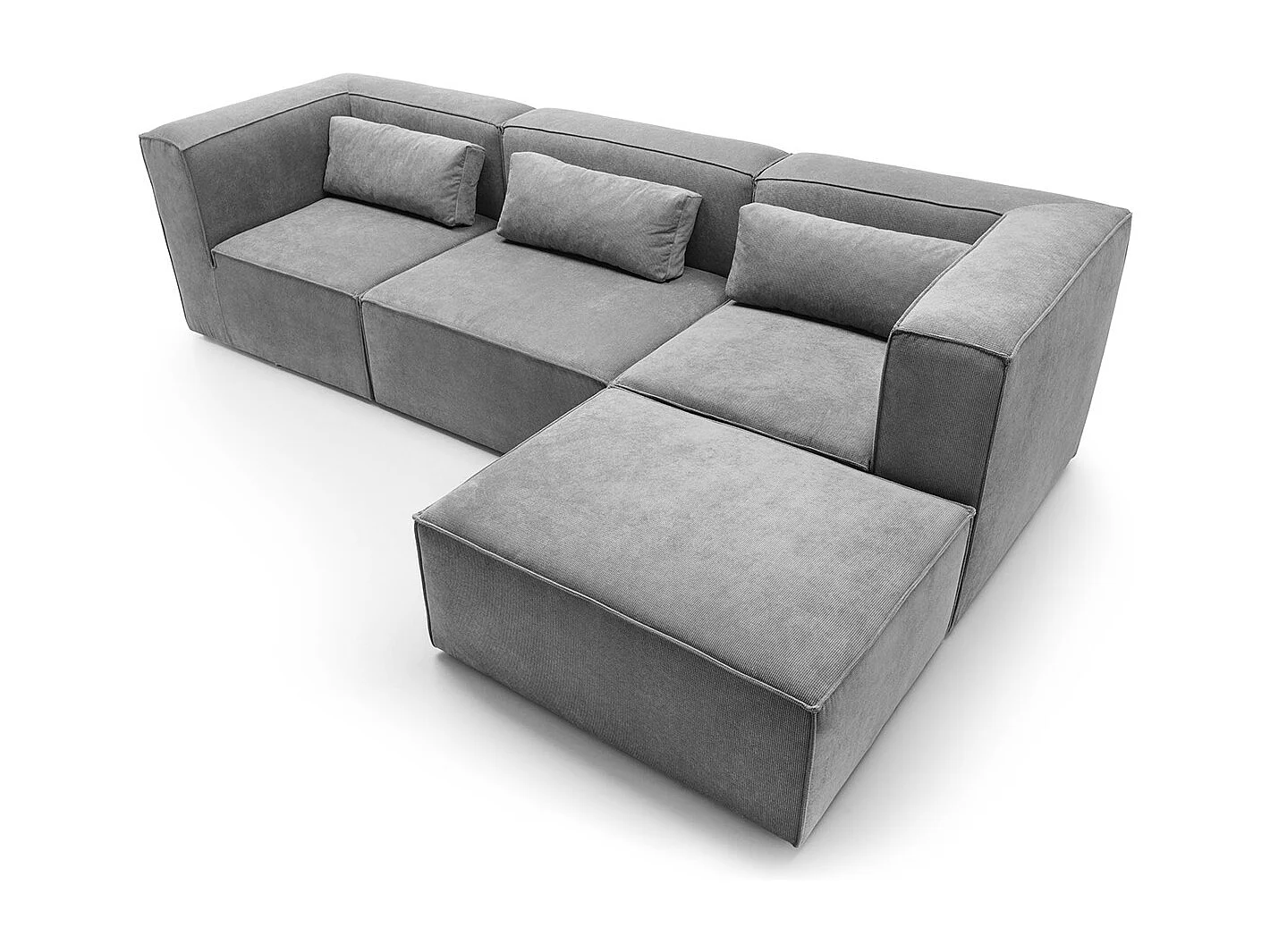 Doris Reversible Corner Sofa in Light Grey with High-Density Foam