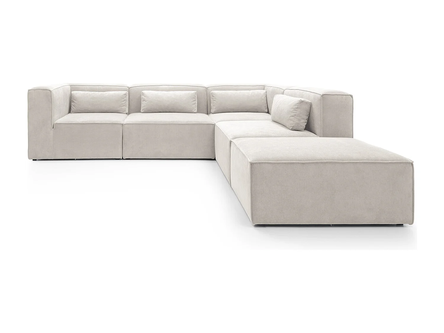 Doris Reversible Large Corner Sofa in White with High-Density Foam