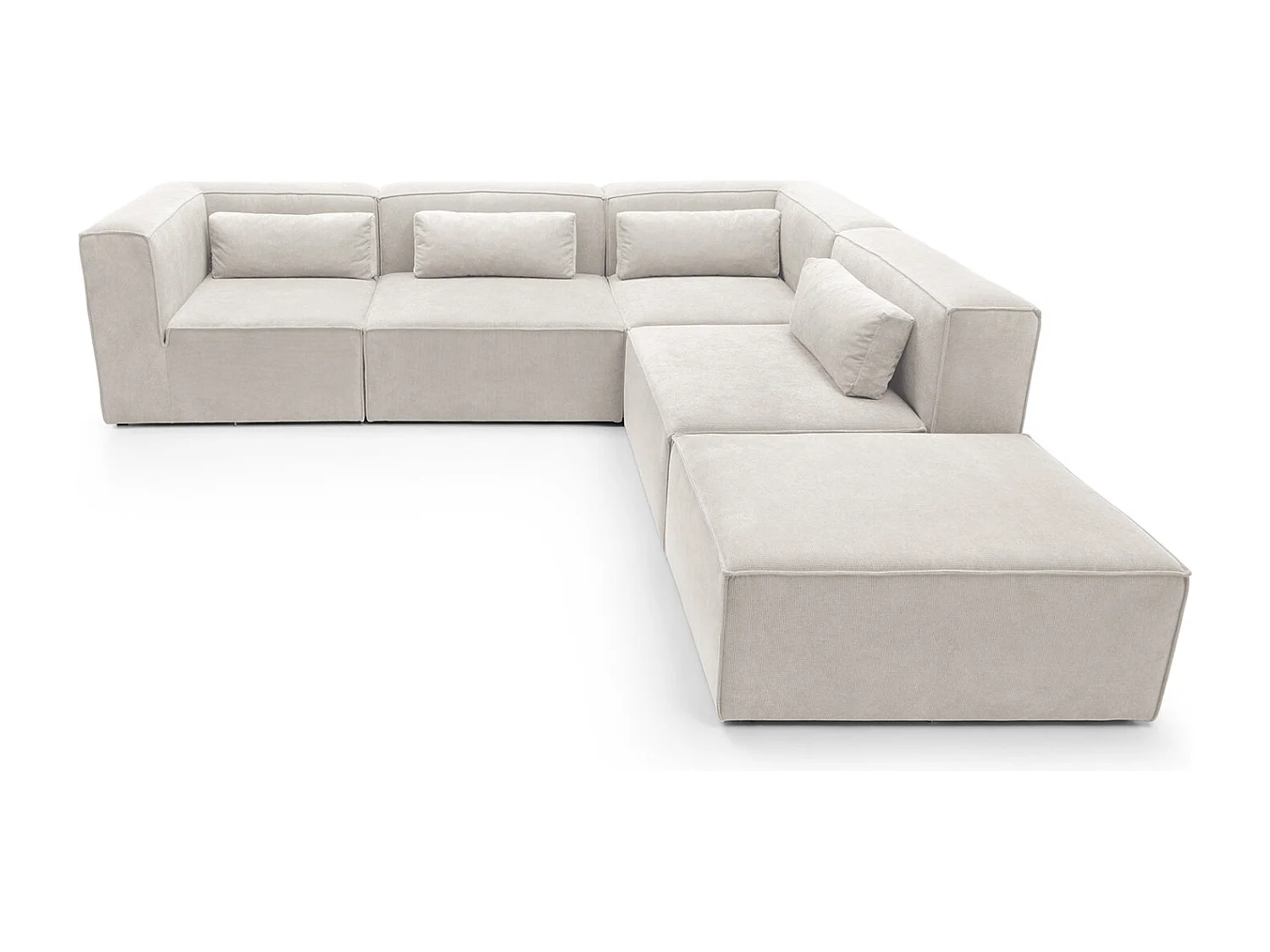 Doris Reversible Large Corner Sofa in White with High-Density Foam