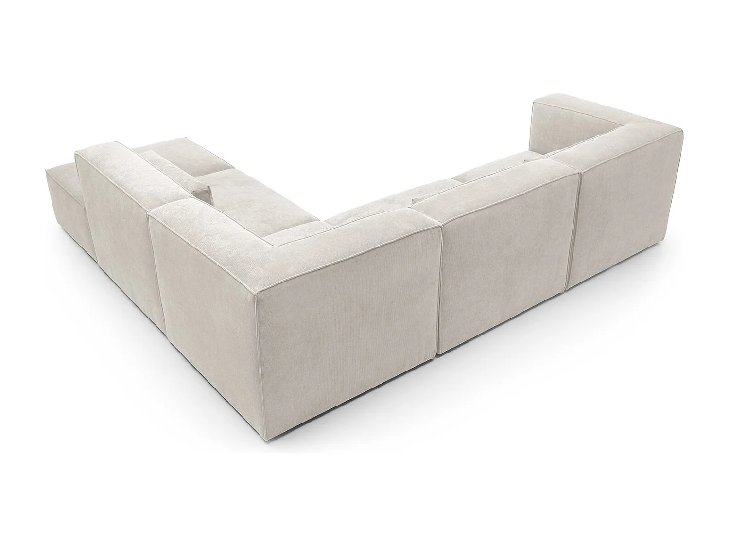 Doris Reversible Large Corner Sofa in White with High-Density Foam