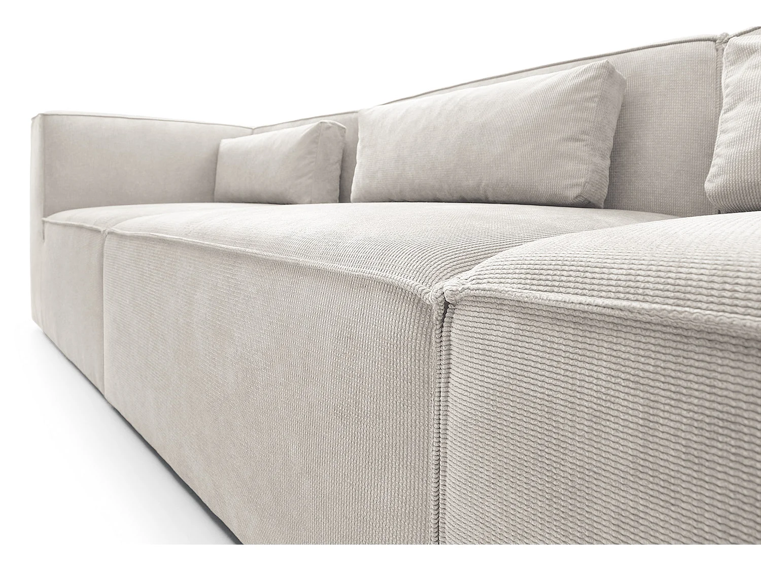 Doris Reversible Large Corner Sofa in White with High-Density Foam