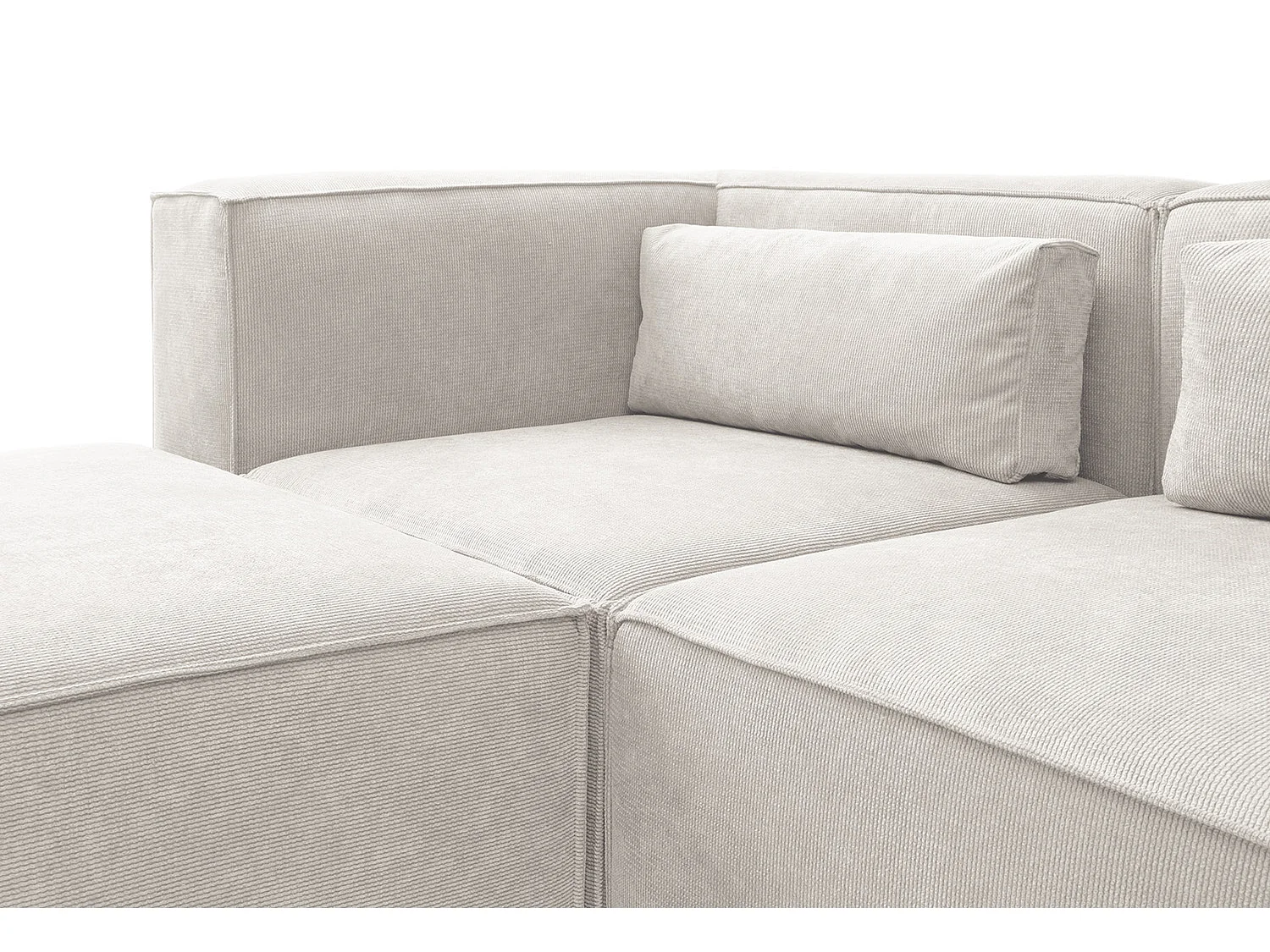 Doris Reversible Large Corner Sofa in White with High-Density Foam
