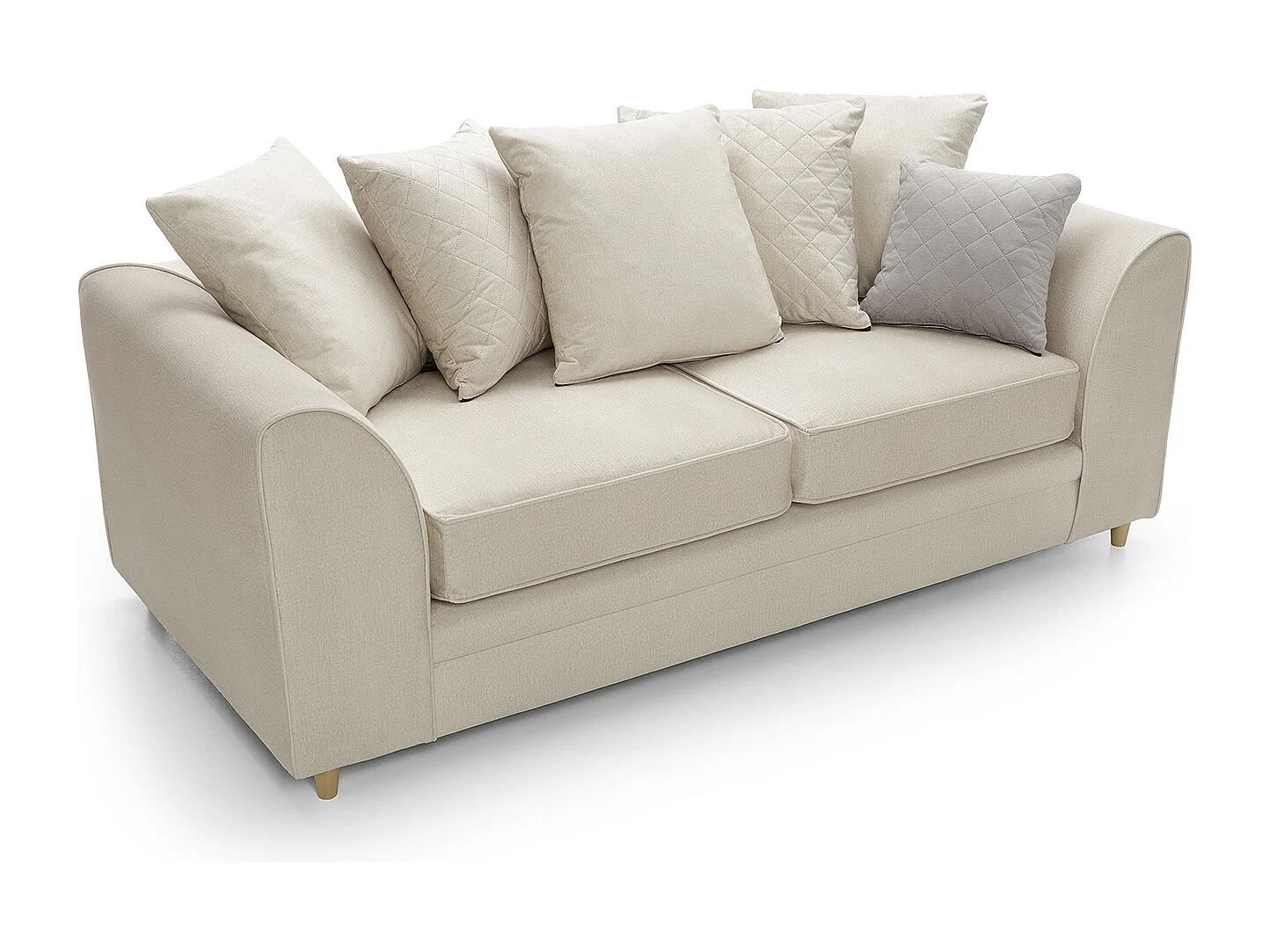 Chicago Velvet 3 Seater Sofa in Cream