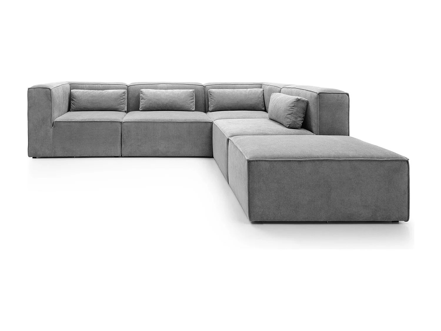 Doris Reversible Large Corner Sofa in Light Grey with High-Density Foam