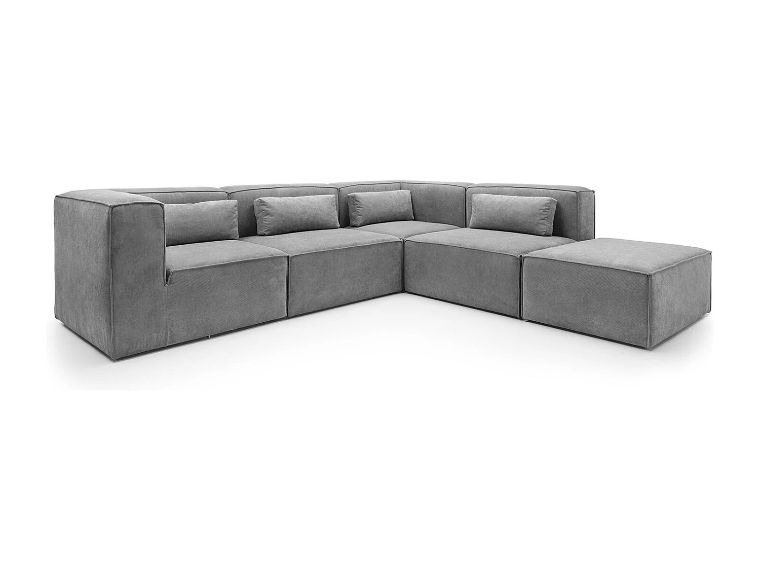Doris Reversible Large Corner Sofa in Light Grey with High-Density Foam