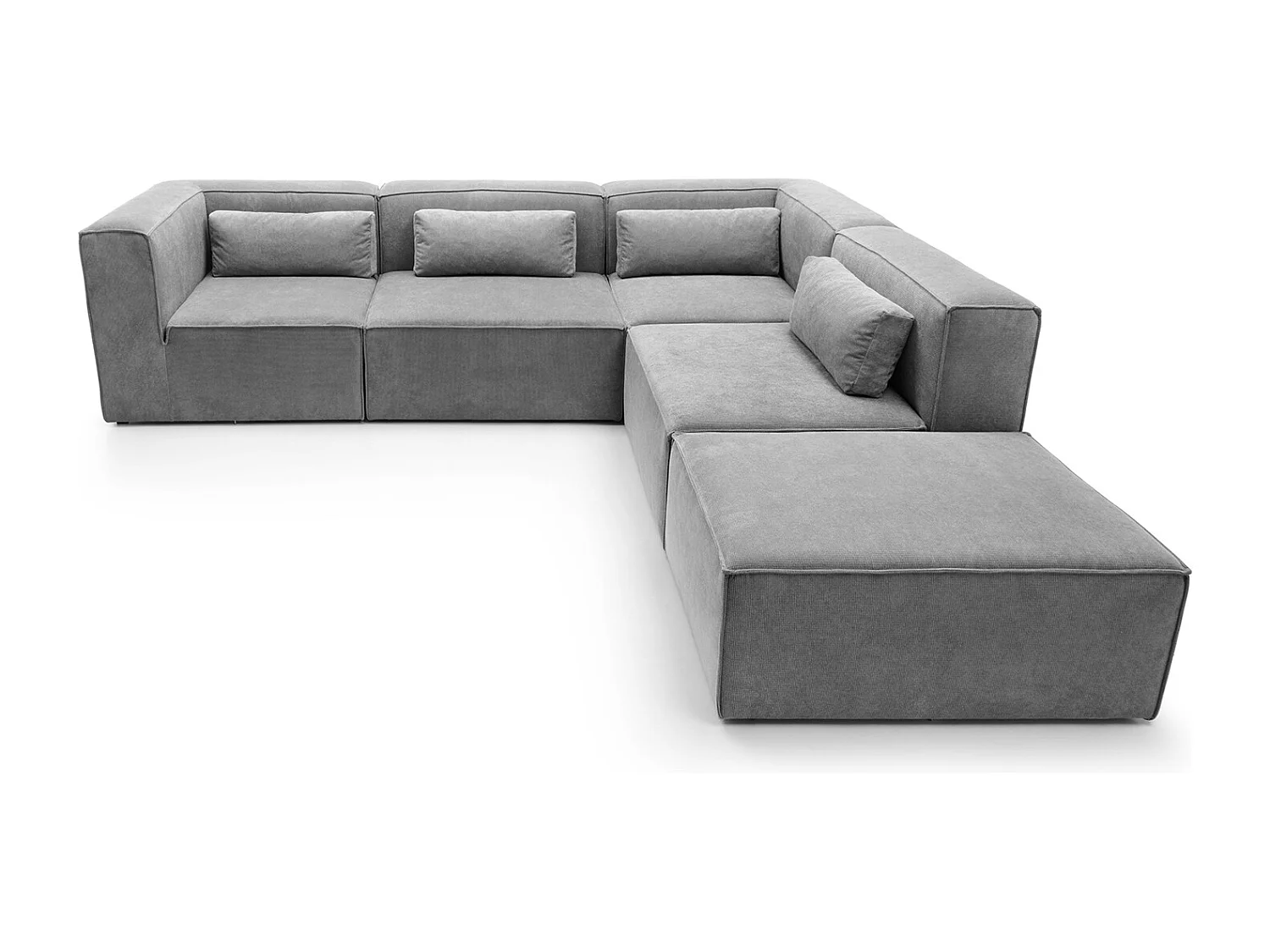 Doris Reversible Large Corner Sofa in Light Grey with High-Density Foam