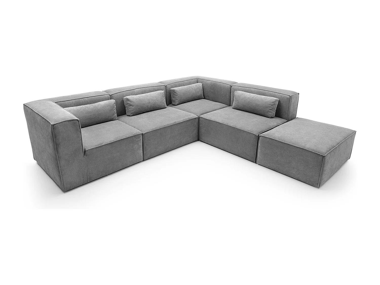 Doris Reversible Large Corner Sofa in Light Grey with High-Density Foam