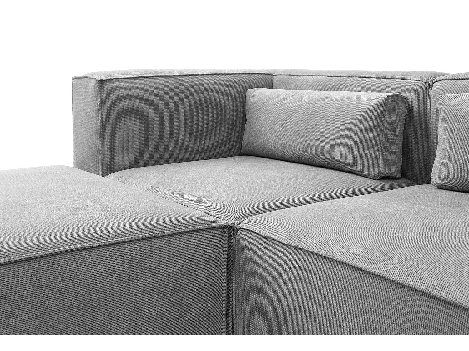 Doris Reversible Large Corner Sofa in Light Grey with High-Density Foam