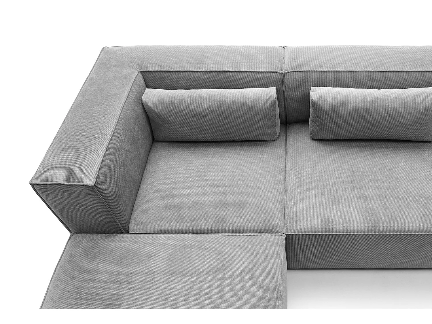 Doris Reversible Large Corner Sofa in Light Grey with High-Density Foam