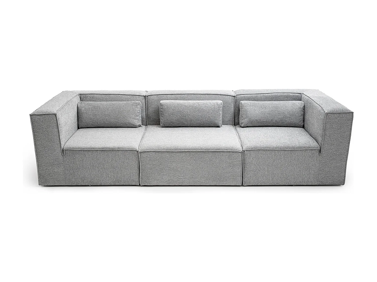 Doris Basket Weave 4 Seater Sofa in Grey with Modular Comfort and Timeless Style